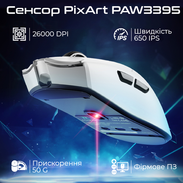 Мышь беспроводная RAWM SA-MH01 White