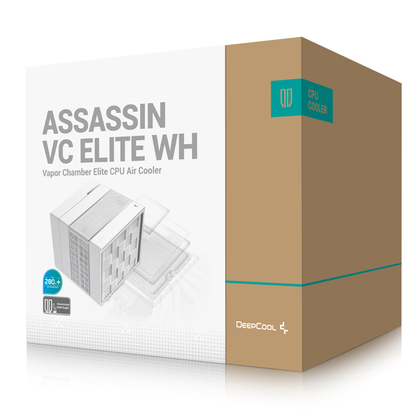 Кулер процессорный DeepCool Assassin VC Elite WH (R-ASN4-WHNVNN-GJD); Intel: 2066/2011-v3/2011/1851/1700/1200/1150/1151/1155, AMD: AM5/AM4, 164х147х144 мм, 4-pin