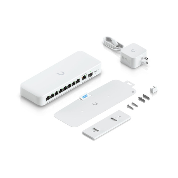 Коммутатор Ubiquiti UniFi Flex 2.5G (USW-FLEX-2.5G-8) (8x2.5 GE LAN, 1x10GE Combo SFP/GE, PoE in, DIN rail/Wall)