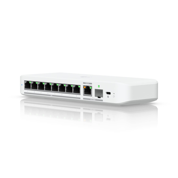 Коммутатор Ubiquiti UniFi Flex 2.5G (USW-FLEX-2.5G-8) (8x2.5 GE LAN, 1x10GE Combo SFP/GE, PoE in, DIN rail/Wall)
