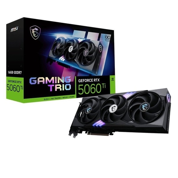 Видеокарта GF RTX 5060 Ti 16GB GDDR7 Gaming Trio OC MSI (GeForce RTX 5060 Ti 16G GAMING TRIO OC)