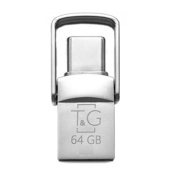 Флеш-накопитель USB 2.0 64GB Type-C T&amp;G 104 Metal Series Silver (TG104TC-64G)