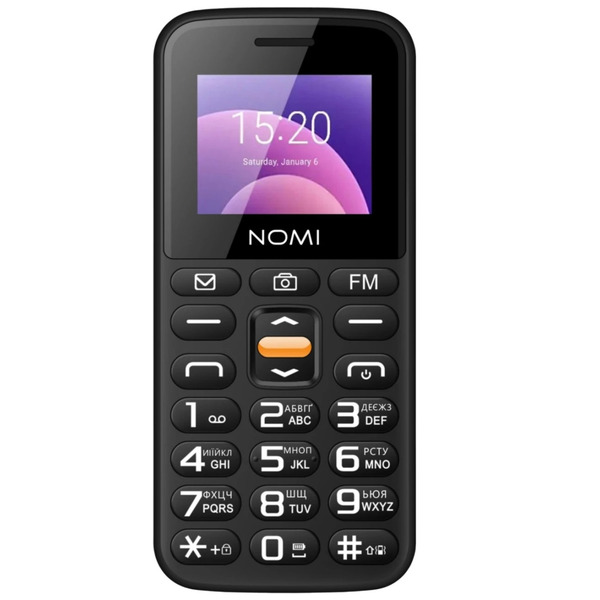 Мобильный телефон Nomi i1820 Dual Sim Black; 1.77" (160x128) TFT / кнопочный моноблок / ОЗУ 32 МБ / 32 МБ встроенной + microSD до 32 ГБ / камера 0.3 Мп / 2G (GSM) / Bluetooth / 120х53х13.5 мм, 115 г / 1000 мАч / черный