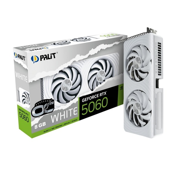 Видеокарта GF RTX 5060 8GB GDDR7 White OC Palit (NE75060U19P1-GB2063M)