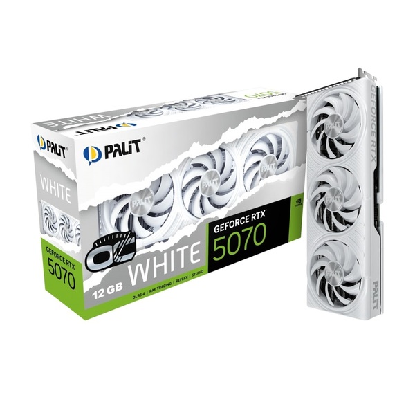 Видеокарта GF RTX 5070 12GB GDDR7 White OC Palit (NE75070U19K9-GB2050W)