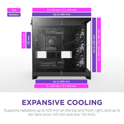 Корпус NZXT H9 Flow Black без БП (CM-H92FB-01)