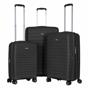 Набір валіз 2E, Aero, поліпропілен, (L+M+S),TSA, 4 колеса, EXP, чорний