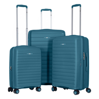 Набір валіз 2E, Aero, поліпропілен, (L+M+S),TSA, 4 колеса, EXP, синій