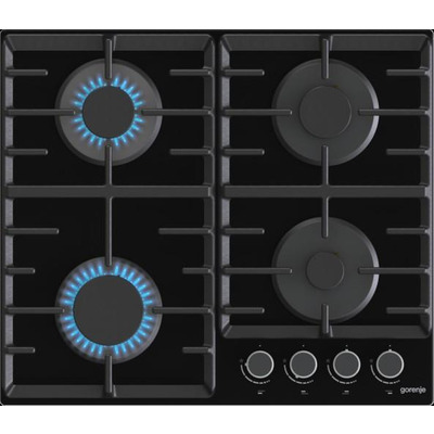 Варильна поверхня Gorenje газова на склі, 60см, чавун, чорний