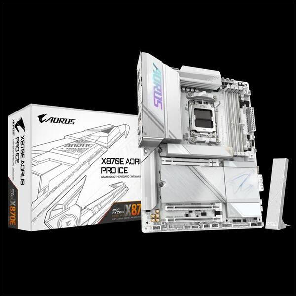 Материнская плата GIGABYTE X870E AORUS PRO ICE sAM5 X870 4xDDR5 M.2 HDMI Wi-Fi BT ATX
