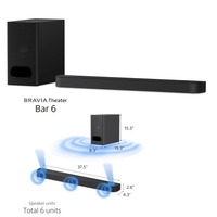 Саундбар Sony HT-B600 350Вт, 3.1.2, BT, HDMI-ARC, optical, sub, Dolby Atmos®/DTS:X®