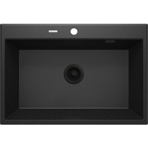 Мийка кухонна Deante Eridan, граніт, прямокутна, без крила, 700х520х210мм, чаша - 1, врізна, металічний графіт