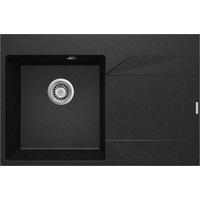 Мийка кухонна Deante Evora, граніт, прямокутна, з крилом, 760х500х195мм, чаша - 1, врізна, графіт