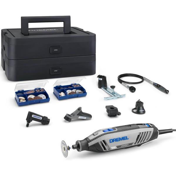Шліфмашина шліфувально-гравірувальна Dremel 4250 6-128 Platinum+ 175В 5000-35000об/хв 128 насадок + 6 приставок 3.78кг