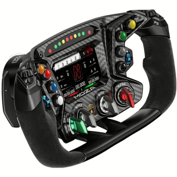 Кермо MOZA Racing Lamborghini Essenza SCV12, 31cм., екран 4.3", 8 кн. RGB, чорне