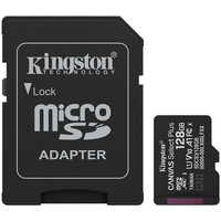 Memory card microSDXC 128Gb Kingston Canvas Select Plus Gen3 100R A1 C10, Retail + adapter