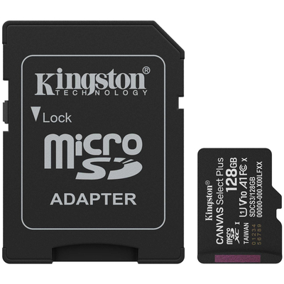 Memory card microSDXC 128Gb Kingston Canvas Select Plus Gen3 100R A1 C10, Retail + adapter