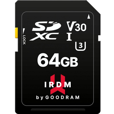 Карта памяти SDXC  64GB UHS-I/U3 Class 10 Goodram IRDM S3A0 R100/W40MB/s (IR-S3A0-0640R12)