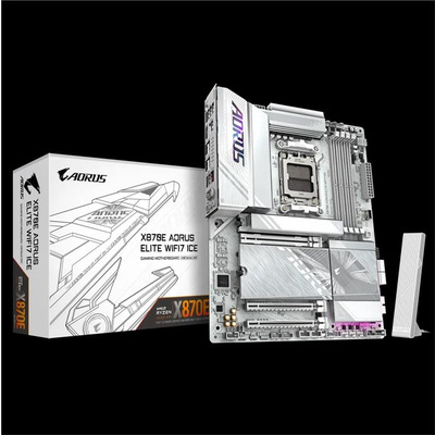 Материнська платаGIGABYTE X870E A ELITE WF7 ICE sAM5 X870 4xDDR5 M.2 Wi-Fi BT HDMI DP ATX