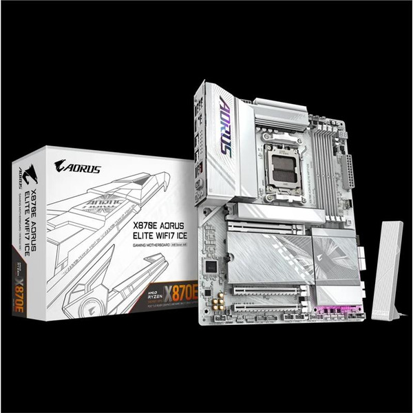 Материнська платаGIGABYTE X870E A ELITE WF7 ICE sAM5 X870 4xDDR5 M.2 Wi-Fi BT HDMI DP ATX