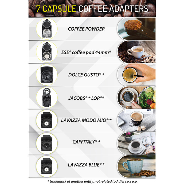 Кавоварка Camry CR 4414 black капсульна/ 1450 Вт/ 19 бар/ капсула, мелена/ чорнa