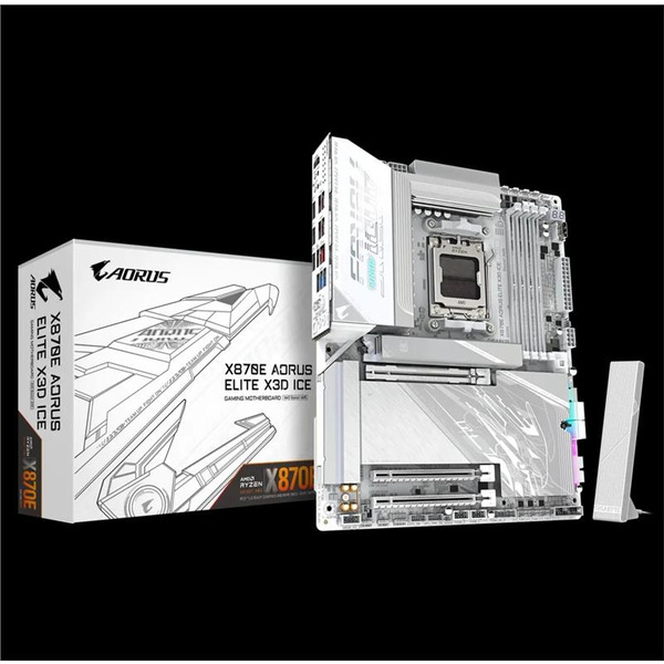 Материнская плата GIGABYTE X870E A ELITE X3D sAM5 X870 4xDDR5 M.2 Wi-Fi BT HDMI DP ATX
