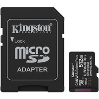 Memory card microSDXC 512GB Kingston Canvas Select Plus Gen3 C10 A1, Retail + adapter