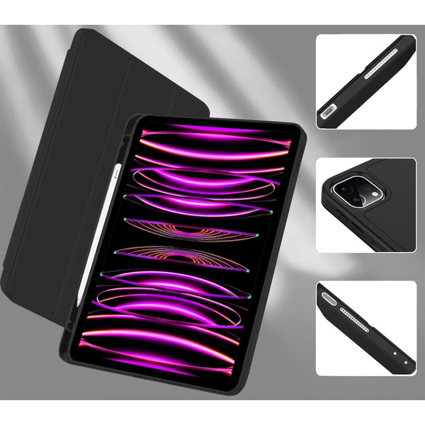 Чохол-книжка BeCover Tri Fold Soft TPU з кріпленням Apple Pencil для Apple iPad Pro 11 2020/2021/2022 Black (711109)