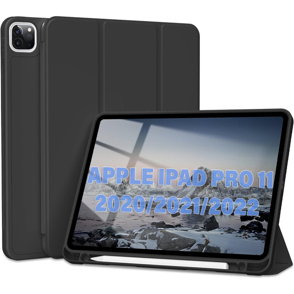 Чохол-книжка BeCover Tri Fold Soft TPU з кріпленням Apple Pencil для Apple iPad Pro 11 2020/2021/2022 Black (711109)