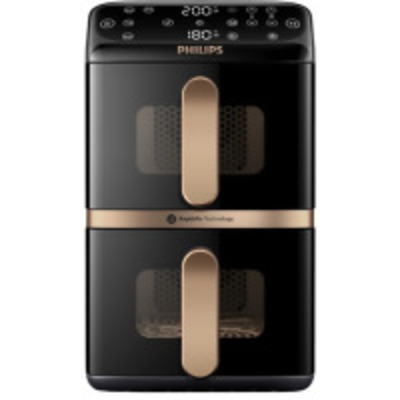 Мультипіч Philips Stacked Dual 2300Вт, чаша-5+5л, сенсорне управл., 6 авто. программ, пластик, чорний