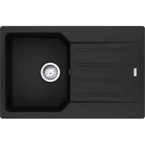 Мийка кухонна Franke City, фраграніт, прямокутник, з крилом, 780х500х190мм, чаша - 1, врізна, оборотна, UCG 611-78, онікс