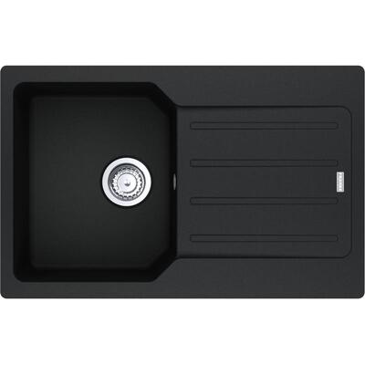Мийка кухонна Franke City, фраграніт, прямокутник, з крилом, 780х500х190мм, чаша - 1, врізна, оборотна, UCG 611-78, онікс