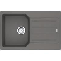 Мийка кухонна Franke City, фраграніт, прямокутник, з крилом, 780х500х190мм, чаша - 1, врізна, оборотна, UCG 611-78, сірий камінь