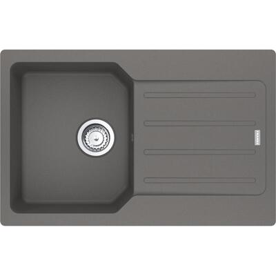 Мийка кухонна Franke City, фраграніт, прямокутник, з крилом, 780х500х190мм, чаша - 1, врізна, оборотна, UCG 611-78, сірий камінь