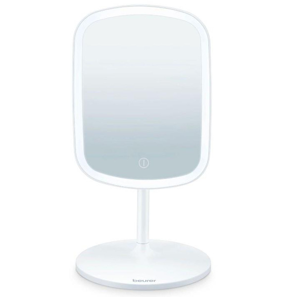 Дзеркало косметичне Beurer настільне, прямокутне, 15х21см, USB-C зарядка, підсвічування, білий