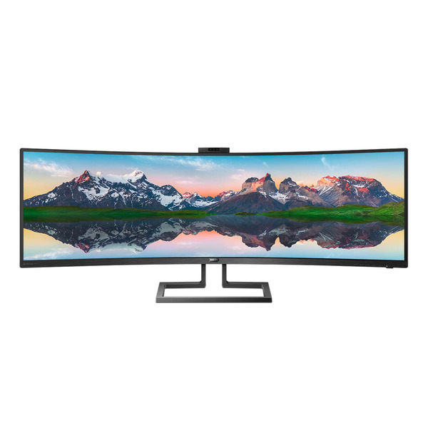 Монітор TFT 48.8" Philips 499P9H, VA, 5120 x 1440, USB-C, HDMI (2.0)x2, DPx2, RJ45, webcam, колонки, чорний