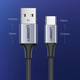 Кабель USB 2.0 AM-Type-C M, 2 м, 60W Nickel Plating Aluminum Braid Чорний, US288 UGREEN