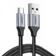 Кабель USB 2.0 AM-Type-C M, 1.5 м, 60W Nickel Plating Aluminum Braid Чорний, US288 UGREEN