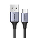 Кабель USB 2.0 AM-Type-C M, 1.5 м, 60W Nickel Plating Aluminum Braid Чорний, US288 UGREEN