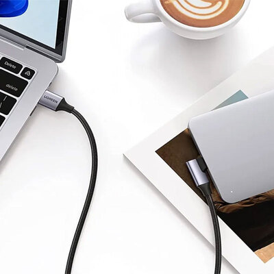 Кабель USB 2.0 AM-Type-C M, 1 м, 60W Чорний, 90°Angle US385 UGREEN