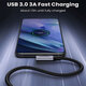 Кабель USB 2.0 AM-Type-C M, 1 м, 60W Чорний, 90°Angle US385 UGREEN
