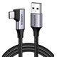 Кабель USB 2.0 AM-Type-C M, 1 м, 60W Чорний, 90°Angle US385 UGREEN