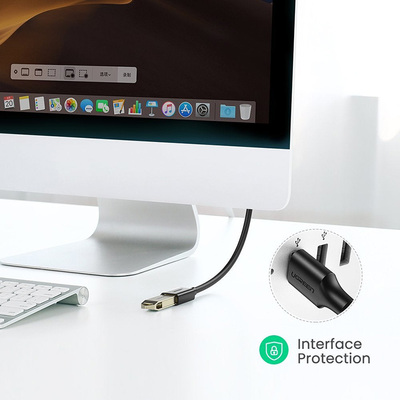 Кабель продовжувач USB 3.0 AM-AF, 3м, Connector gold-plated Чорний, US129 Ugreen