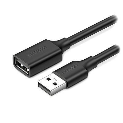 Кабель продовжувач USB 2.0 AM-AF, 5 м, Nickel Plating Extension Cable Чорний, US103 UGREEN
