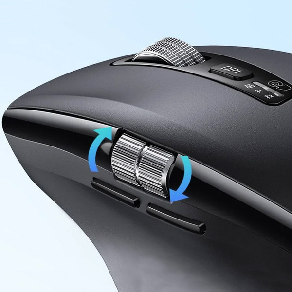 Мишка UGREEN 2.4GHz&BT M751 Ergonomic Contoured-Shape, бездротова, 5000dpi., 5кн., Чорна