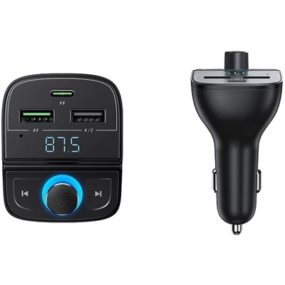 Автозарядка 3xUSB 31,5W (USB-C+2xUSB-A) BT Transmitter + TF Чорна (CD229) UGREEN