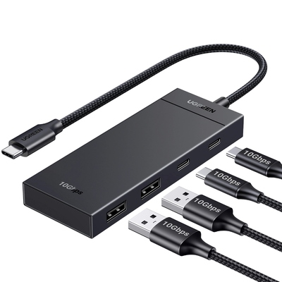 Док-станція USB3.1 Type-C --> 2xUSB + 2xUSB-C 3.2 Gen2 10Gbps 4-in-1 CM806 Ugreen