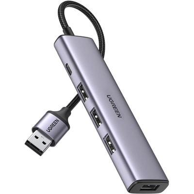 Хаб USB 3.0 -> 4хUSB 3.0 з живленням Type-C CM473 Ugreen