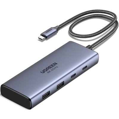 Хаб USB 3.2 Type-C ->2xUSB-A 3.2/2xUSB-C 3.2 10Гбіт/с/ 2xHDMI 4K60Гц PD 100Вт,сірий CM498 Ugreen