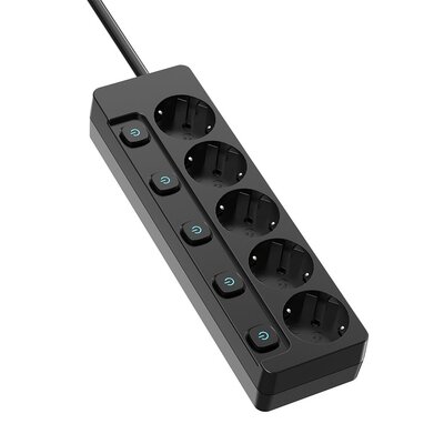 Фильтр питания СolorWay (CW-PSEA52SBK) 5 розеток, 2м, Black